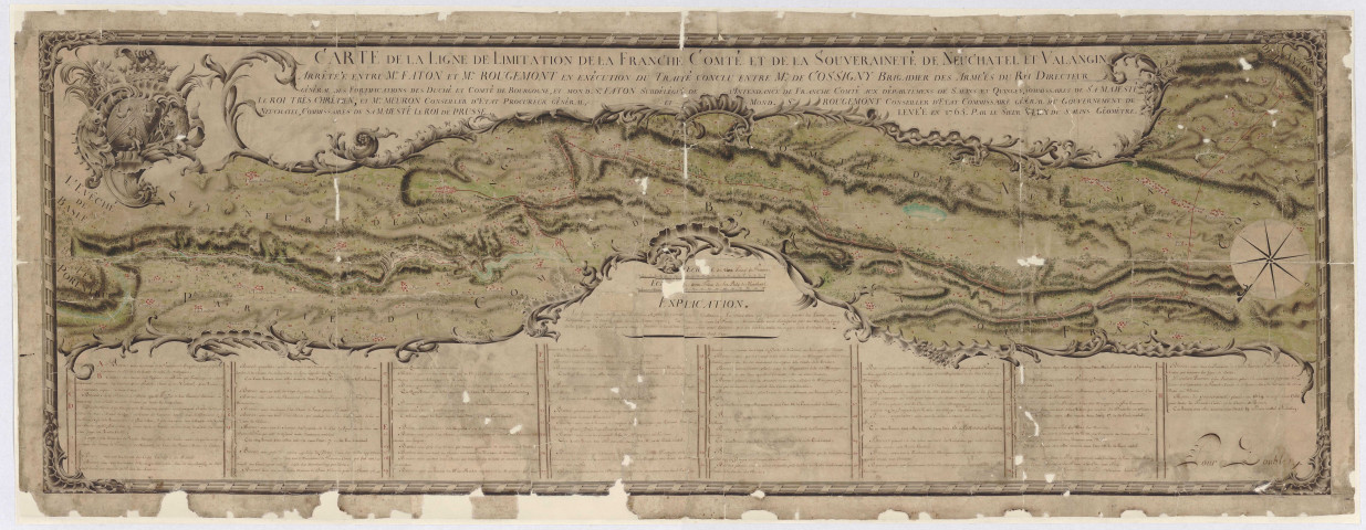 Plan de délimitation de la Franche-Comté et de la souveraineté de Neuchâtel