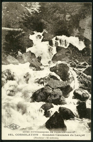 Le Lançot, cascades, hauteur 50 m.