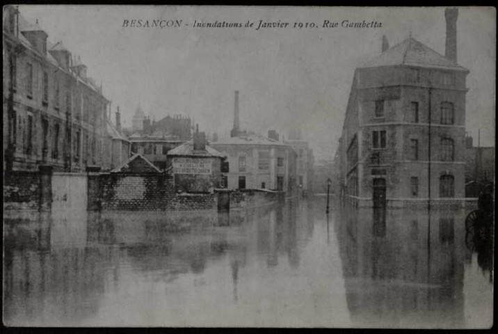 Rue Gambetta, inondations 1910