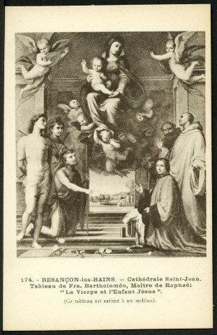 Tableau de Fra-Bartholoméo, maître de Raphaël, "la Vierge et l'Enfant Jésus"