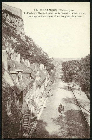 Le faubourg Rivotte dominé par la citadelle