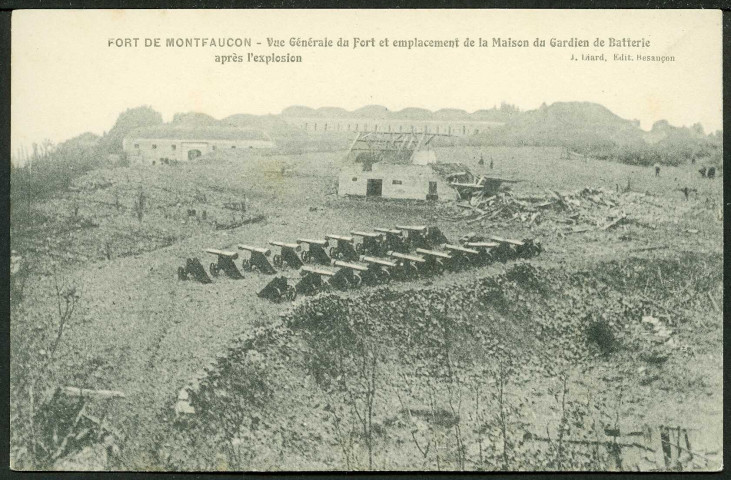 Vue générale du fort et emplacement de la maison du gardien de la batterie