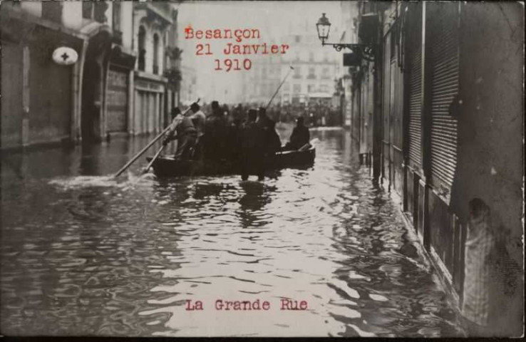 Vue de la Grande-Rue, inondations de 1910