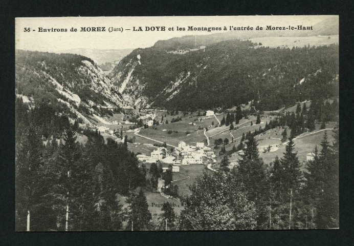 La Doye et les montagnes à l'entrée de Morez-le-Haut
