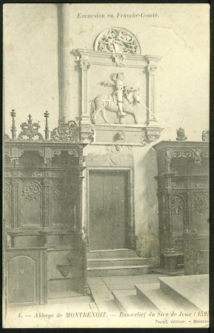 Eglise de Montbenoît. Bas relief du Sire de Joux