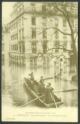 Square Saint-Amour, inondations 1910