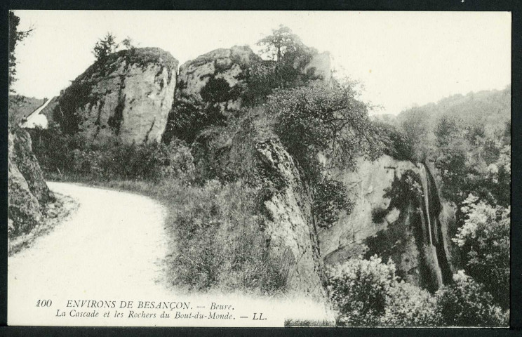 Beure. La cascade et les rochers du Bout-du-Monde