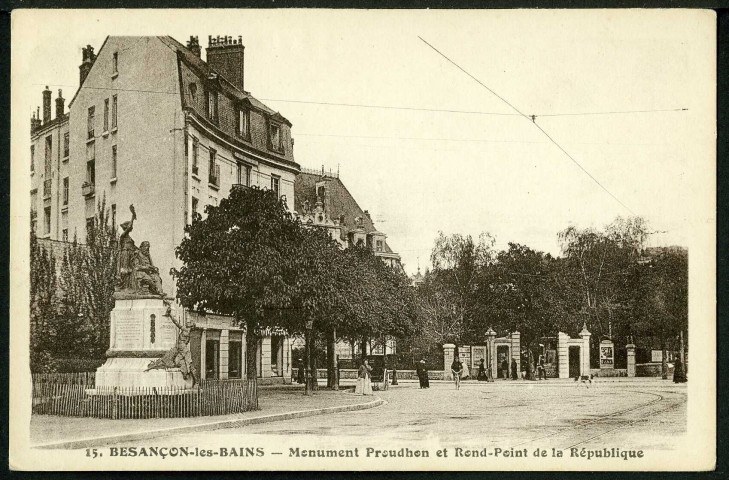 Monument Proudhon et rond-point de la République