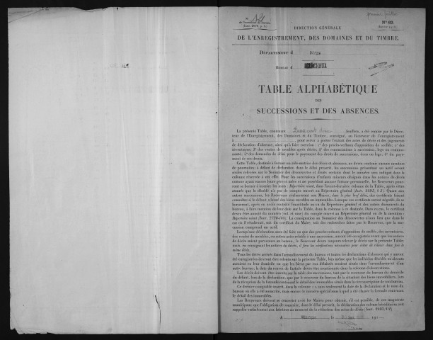 1er octobre 1920-31 janvier 1926