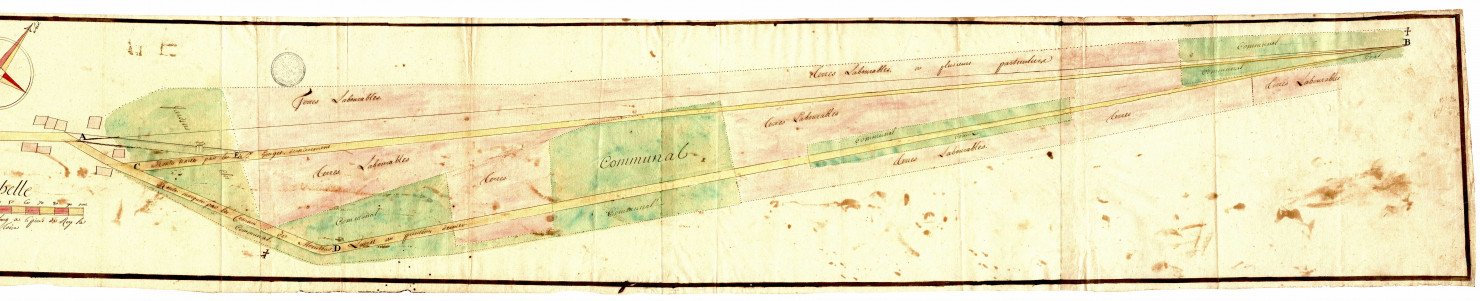 Plan figuré de la route de Frasne à Censeau
