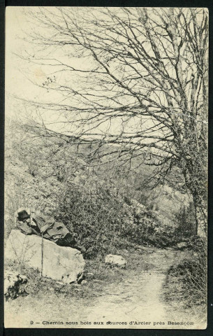 Chemin sous-bois aux sources d'Arcier, près Besançon