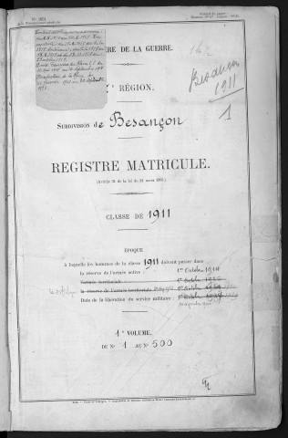 Volume 1, nos 1 à 500