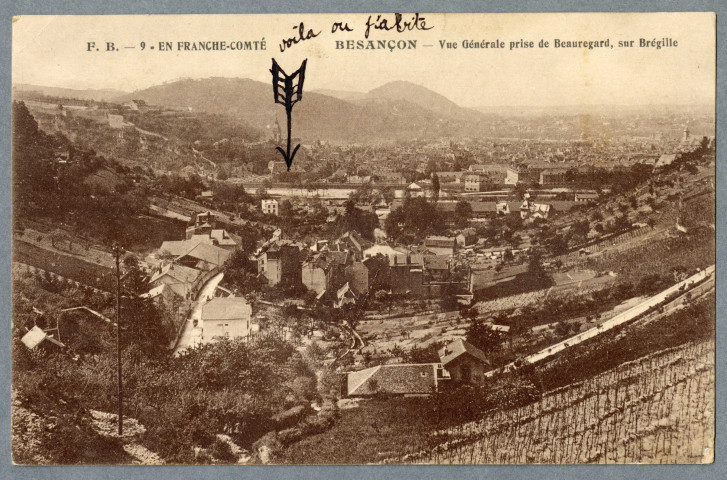 Vue générale prise de Beauregard, sur Bregille