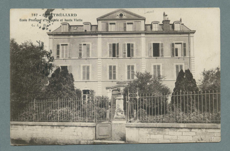 École pratique d’industrie et buste Viette