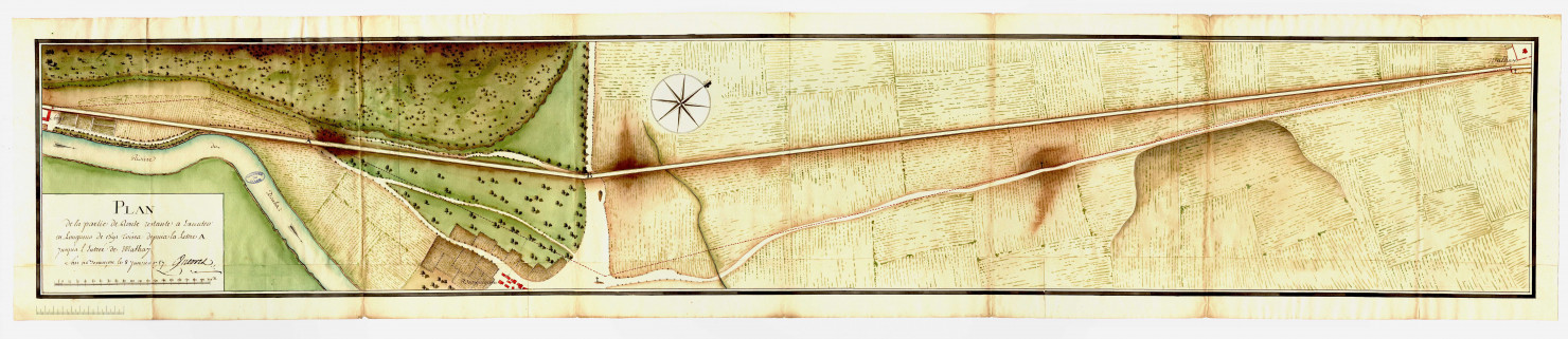 Plan de la route à construire entre Mathay et Les Forges