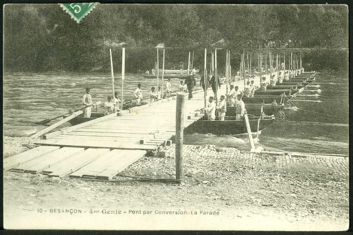 4e régiment du génie, construction d'un pont par conversion, à Canot