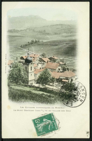 Le mont Châteleu 1303 m. vu du village des Gras