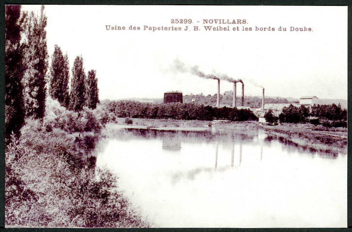 Novillars, usines des papeteries J.-B. Weibel et les bords du Doubs