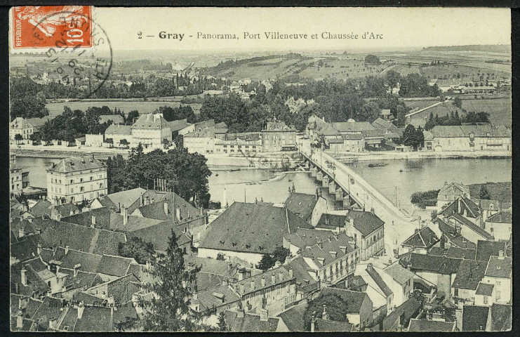 Vue panoramique, port Villeneuve et chaussée d'Arc
