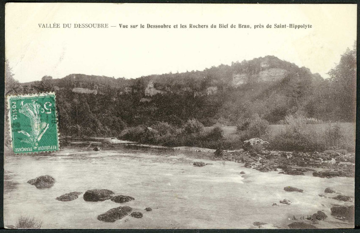 Vue sur le Dessoubre et les rochers du Bief de Bran