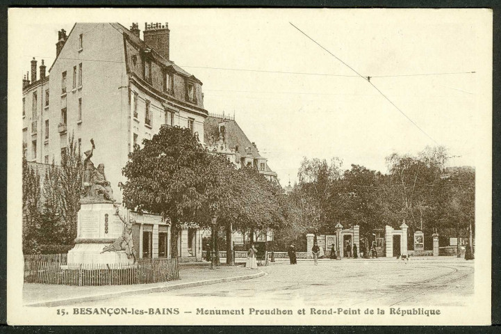 Monument Proudhon et rond-point de la République