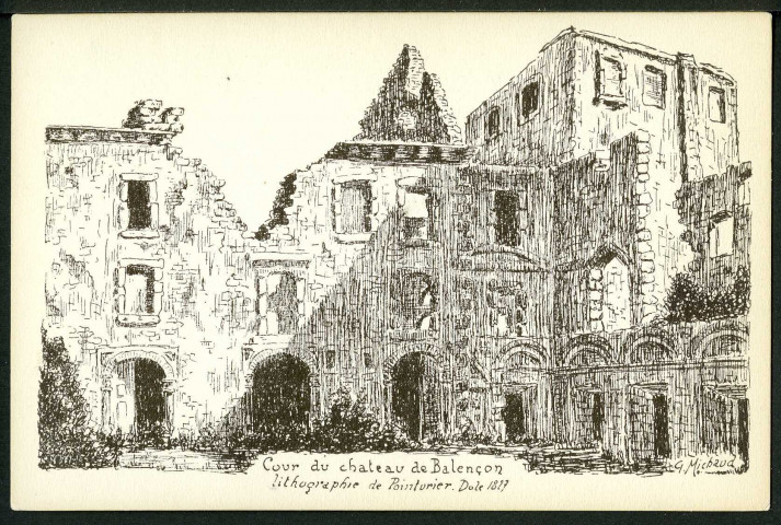 Cour du château de Balençon