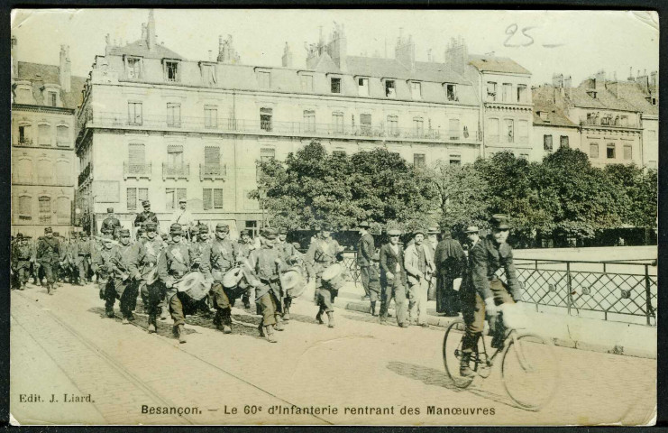 Le 60e R.I. rentrant de manoeuvres