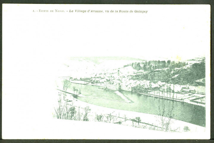 Le village d'Avanne vu de la route de Quingey