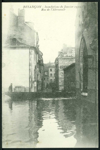 Vue de la rue de l'Abreuvoir, inondations 1910