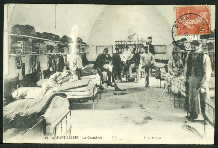 4e régiment d'artillerie, la chambrée