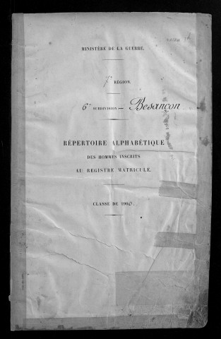 Table alphabétique