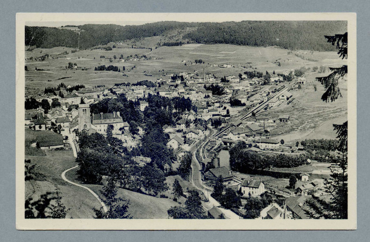 Vue générale prise de la forêt de sapins