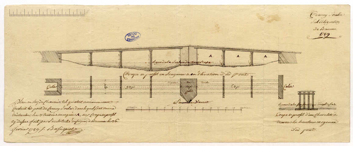 Soulce-Cernay, construction d'un pont