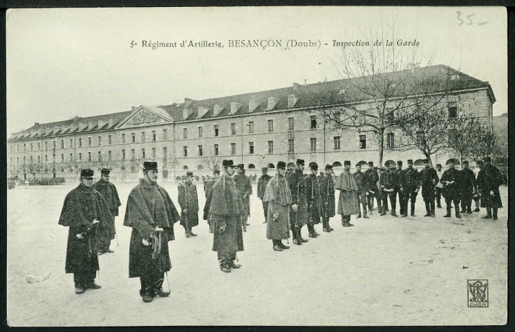 5e régiment d'artillerie, inspection de la garde