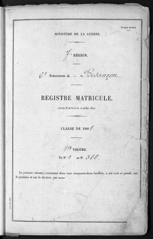 Volume 1, nos 1 à 500