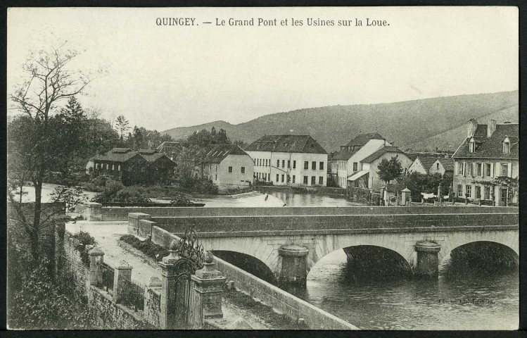 Le grand pont et les usines sur la Loue