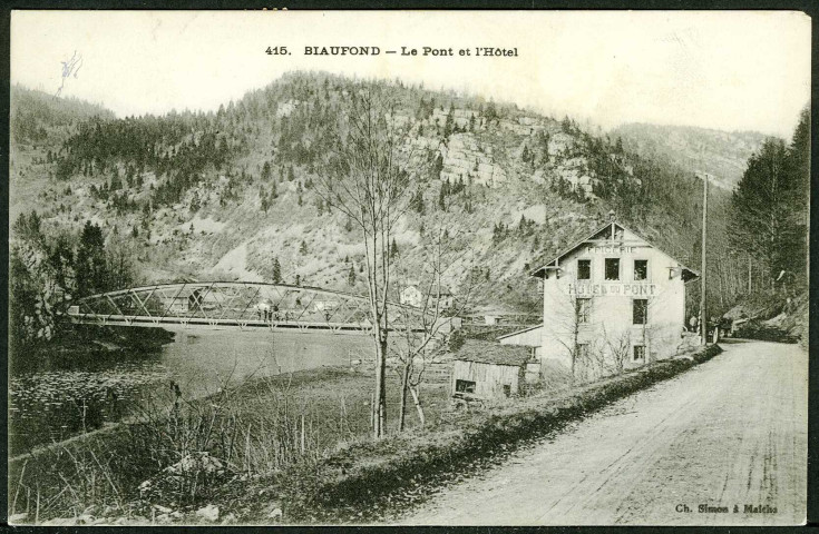 Biaufond. Le pont et l'hôtel