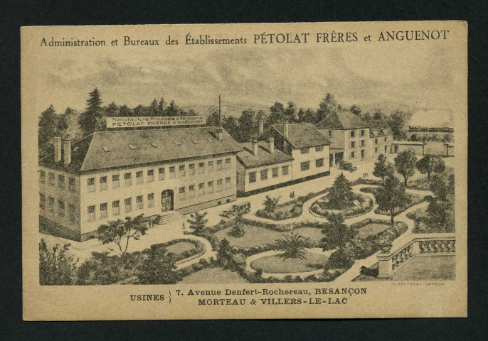 Administration et bureaux des établissements Pétolat Frères et Anguenot