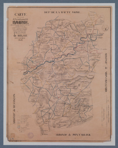 Carte routière de l'arrondissement de Baume