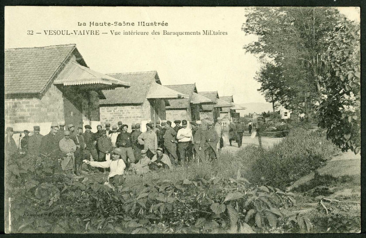 Vue intérieure des baraquements militaires
