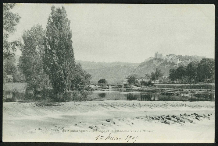 Promenade Micaud, le barrage et la citadelle