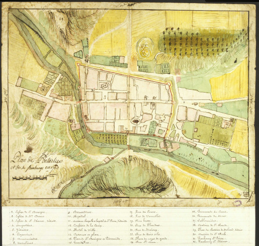 Plan de Pontarlier et de ses faubourgs en 1760