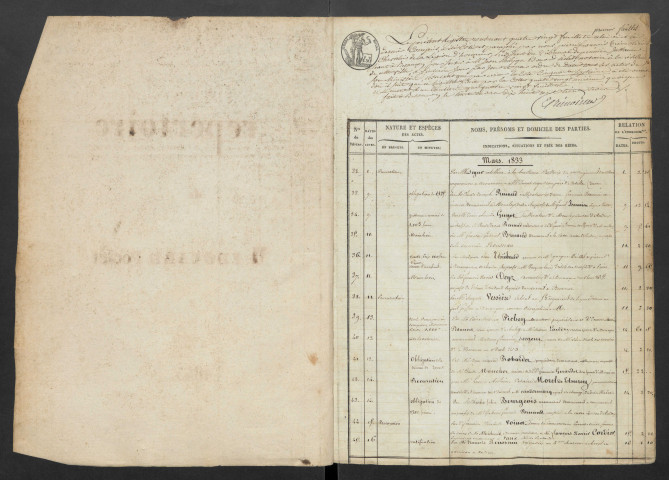 8 mars 1833-11 novembre 1839