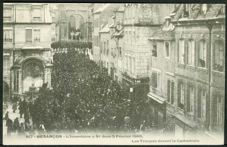 L'inventaire à Saint-Jean, les troupes devant la cathédrale