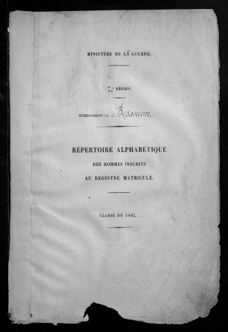 Table alphabétique