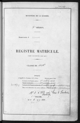 Volume 1, n° 352 à 499