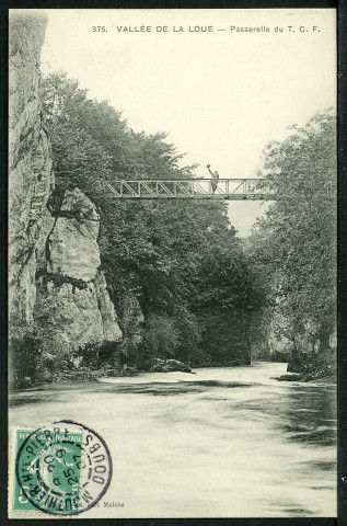 Passerelle du T.C.F., conduisant à la grotte de Beaumarchais