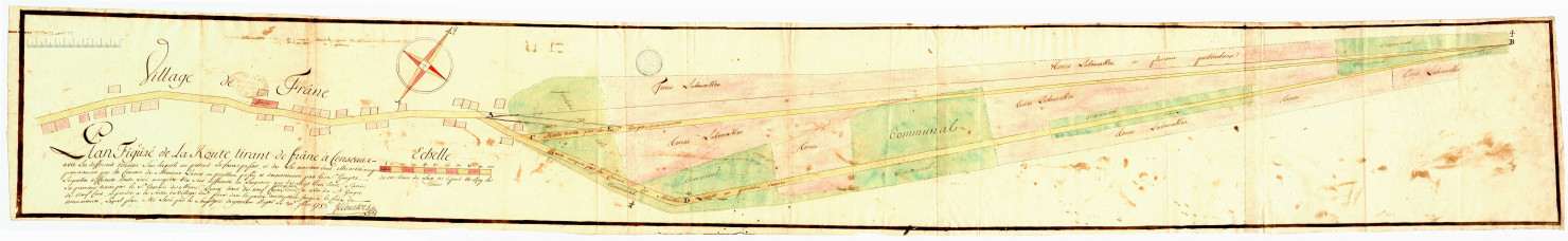 Plan figuré de la route de Frasne à Censeau