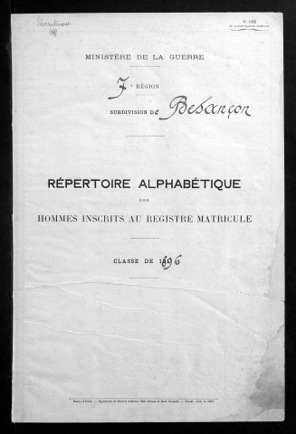Table alphabétique