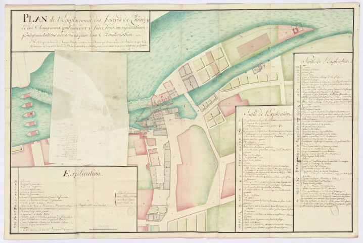 Plan géométrique de l'emplacement des forges et des améliorations à réaliser